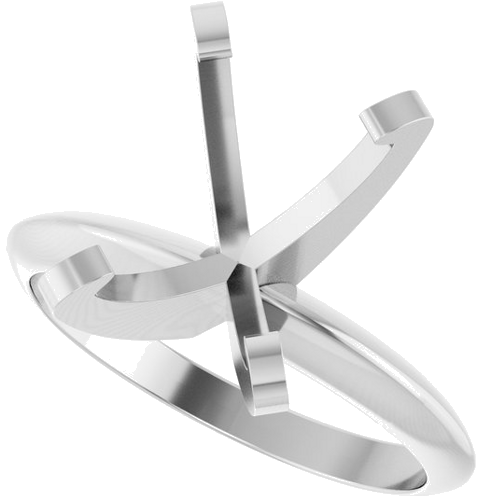 14K White 11x9 mm Oval Solitaire Engagement Ring Mounting (5)