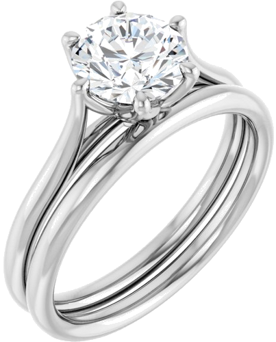 Sužadėtuvių Žiedas „Solitaire“ 950 Platinos Round 7mm (6)