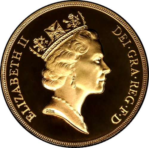 Dvigubas Soverenas Elžbieta II 1985 - 1997 auksinė moneta (15.98 g) (1)