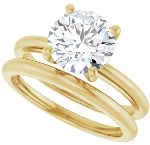 Sužadėtuvių Žiedas „Solitaire“ 585 Geltonojo Aukso Round 8.2mm (10)