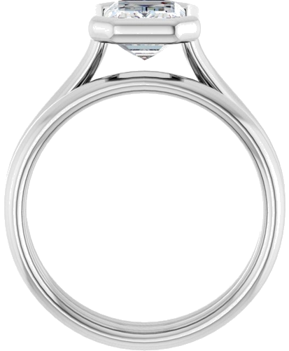 Sužadėtuvių Žiedas „Bezel-Set Solitaire“ 585 Baltojo Aukso Emerald 8mm x 6mm (7)