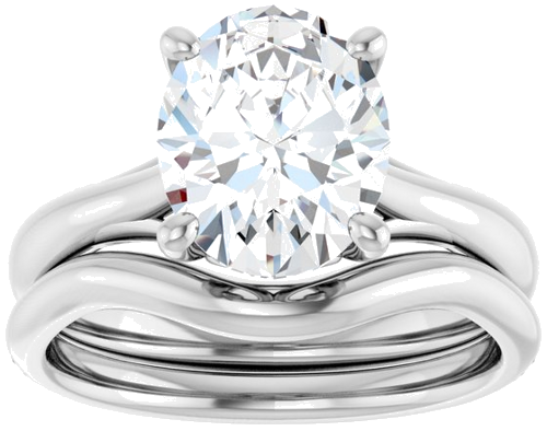 Platinum  10x8 mm Oval Solitaire Engagement Ring Mounting (8)