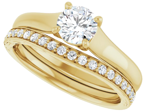 14K Yellow 5.2 mm Round Solitaire Engagement Ring Mounting (10)