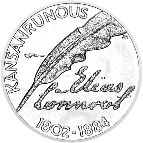 2002 Elijas Lionrotas gimimo metinės Suomija 10 eurų sidabrinė moneta (1)