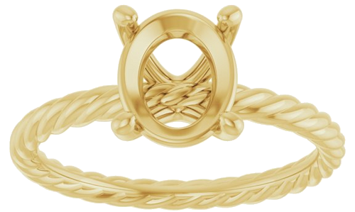 Sužadėtuvių Žiedas „Solitaire“ 585 Geltonojo Aukso Oval 9mm x 7mm (3)