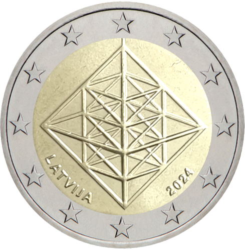 2024 Латвия Соломенные сады 2 евро монета (1)