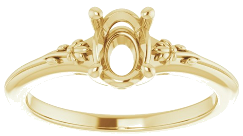 14K Yellow 7x5 mm Oval Solitaire Engagement Ring Mounting (3)