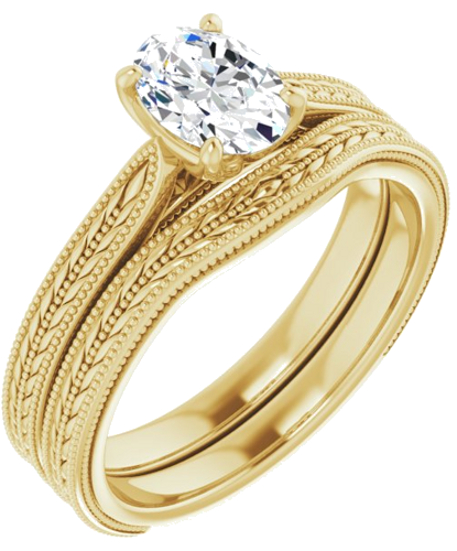 14K Yellow  7x5 mm Oval Solitaire Engagement Ring Mounting (6)