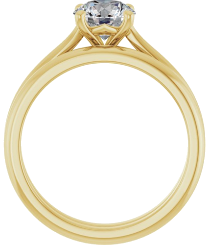 14K Yellow 6.5 mm Round Solitaire Engagement Ring Mounting (7)