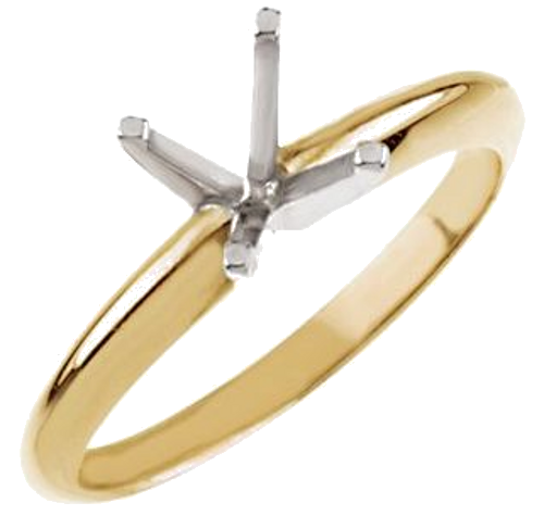 14K Yellow   Platinum 5.4-5.7 mm Round 4-Prong Light Solitaire Ring Mounting (1)