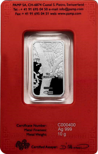 10 g Sudraba stienis 2022 Tīģera gads Lunar PAMP (2)