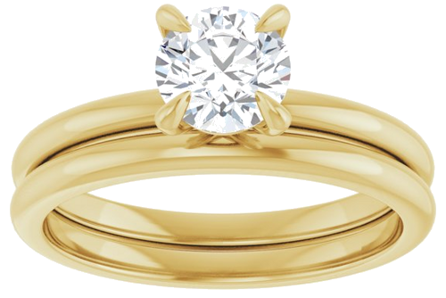14K Yellow  5.8 mm Round Solitaire Engagement Ring Mounting (8)