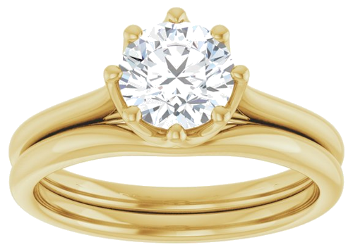 14K Yellow 6.5 mm Round Solitaire Engagement Ring Mounting (8)