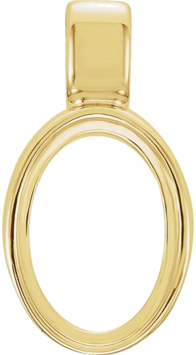 14K Yellow 12x10 mm Oval Bezel-Set Cabochon Pendant Mounting (1)