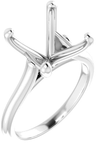 Platinum 11 mm Cushion Solitaire Engagement Ring Mounting (1)