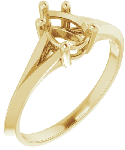 14K Yellow 7x5 mm Pear Solitaire Engagement Ring Mounting (1)