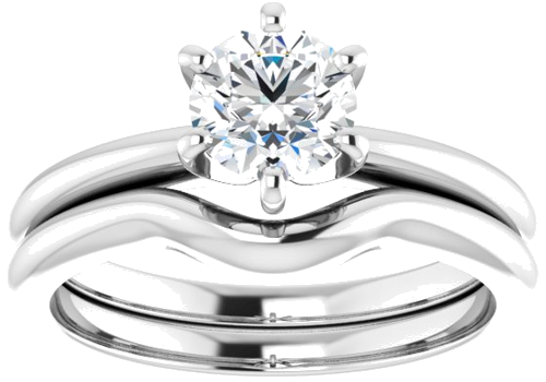 14K White  5.8 mm Round Solitaire Engagement Ring Mounting (8)