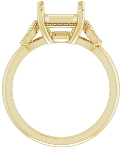 14K Yellow 10x8 mm Emerald Solitaire Engagement Ring Mounting (2)