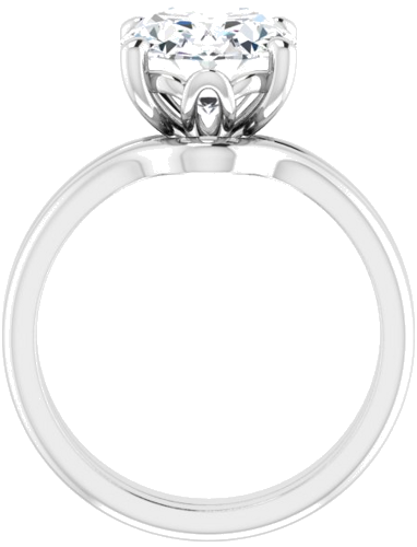 Sužadėtuvių Žiedas „Solitaire“ 585 Baltojo Aukso Oval 11mm x 9mm (7)