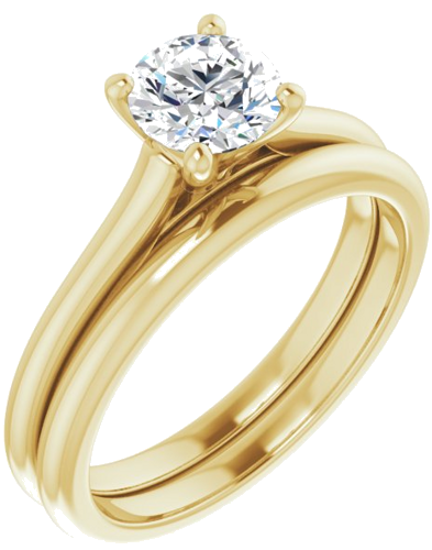 14K Yellow 5.8 mm Round Solitaire Engagement Ring Mounting (6)