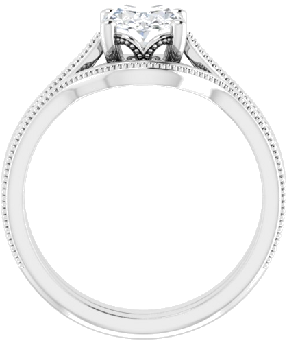 14K White 8x6 mm Oval Solitaire Engagement Ring Mounting (7)