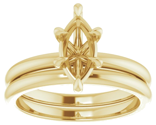 Sužadėtuvių Žiedas „Solitaire“ 585 Geltonojo Aukso Marquise 10mm x 5mm (8)