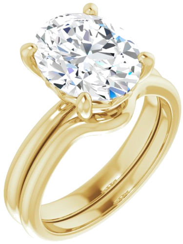 14K Yellow 11x9 mm Oval Solitaire Engagement Ring Mounting (6)