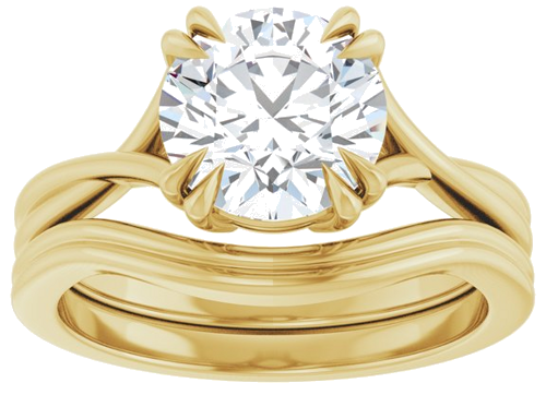 Sužadėtuvių Žiedas „Solitaire“ 585 Geltonojo Aukso Round 8.2mm (8)