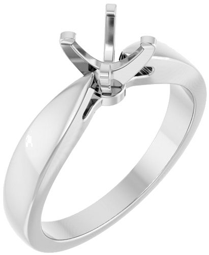 14K White 5.8 mm Round Solitaire Engagement Ring Mounting (1)