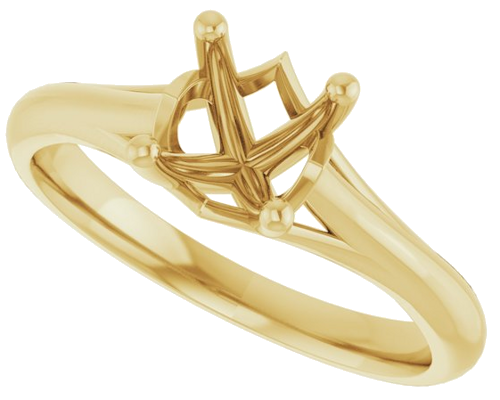 Sužadėtuvių Žiedas „Solitaire“ 585 Geltonojo Aukso Round 6.5mm (5)