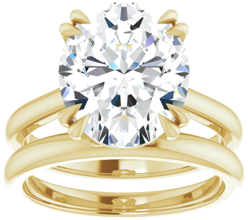 14K Yellow 12x10 mm Oval Solitaire Engagement Ring Mounting (8)