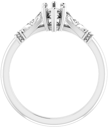 14K White 8x4 mm Marquise Solitaire Engagement Ring Mounting (2)