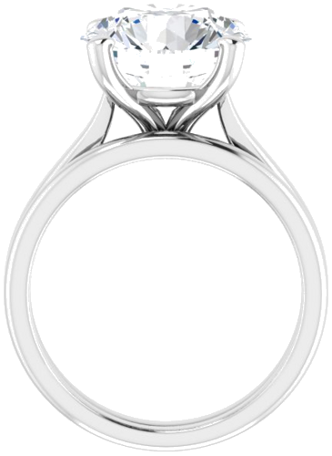 14K White 11 mm Round Engagement Ring Mounting (7)