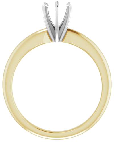 14K Yellow White 5.2 mm Round 6-Prong Solitaire Ring Mounting (2)