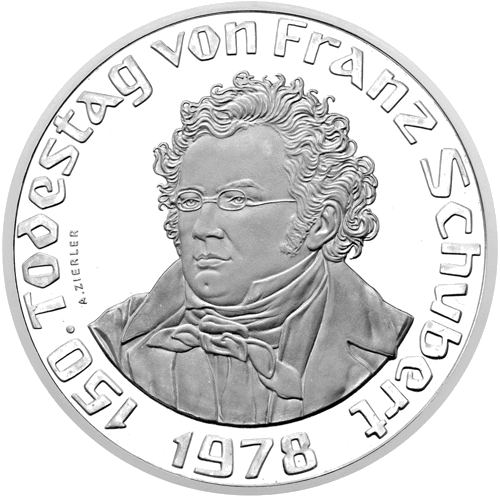 50 šilingų Franz Schubert 1978 Austrija sidabrinė moneta (1)