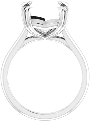 Platinum 12x10 mm Emerald Solitaire Engagement Ring Mounting (2)