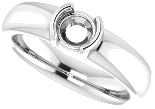 Sužadėtuvių Žiedas „Half Bezel Solitaire“ 585 Baltojo Aukso Round 5.2mm (5)