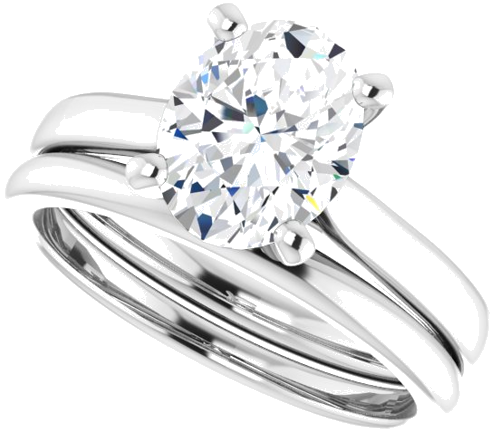 Platinum 9x7 mm Oval Engagement Ring Mounting (10)