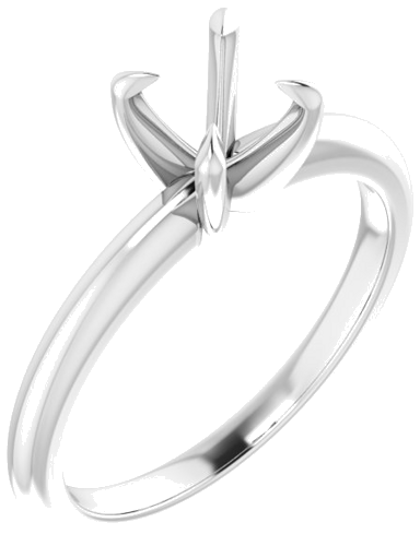 Sužadėtuvių Žiedas „Solitaire“ 585 Baltojo Aukso Round 6mm (1)