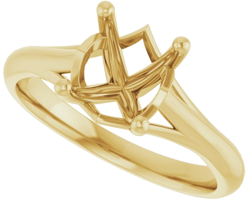 14K Yellow 9x7 mm Oval Solitaire Engagement Ring Mounting (5)