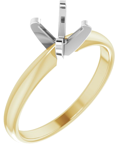 14K Yellow White 5.7-6.0 mm Round Solitaire Engagement Ring Mounting (1)