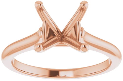14K Rose 9 mm Round Solitaire Engagement Ring Mounting (3)