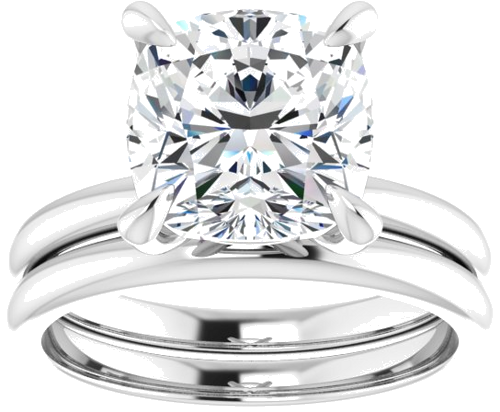 Sužadėtuvių Žiedas „Solitaire“ 950 Platinos Cushion 9mm (8)