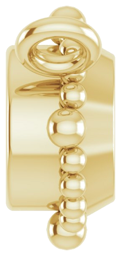 14K Yellow 3 mm Round Beaded Bezel-Set Necklace Center (3)