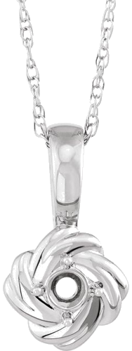 Pakabukas „Knot“ 585 Baltojo Aukso Round 4mm (1)