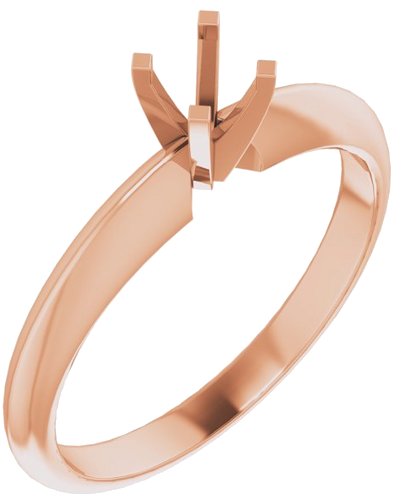 14K Rose 4-4.1 mm Round 4-Prong Light Solitaire Ring Mounting (1)