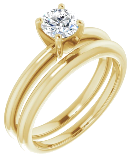 14K Yellow  5.2 mm Round Solitaire Engagement Ring Mounting (6)
