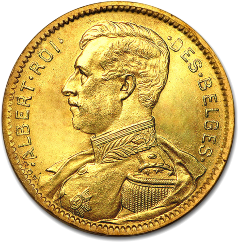 20 francs Albert I Kingdom of Belgium gold coin (1)