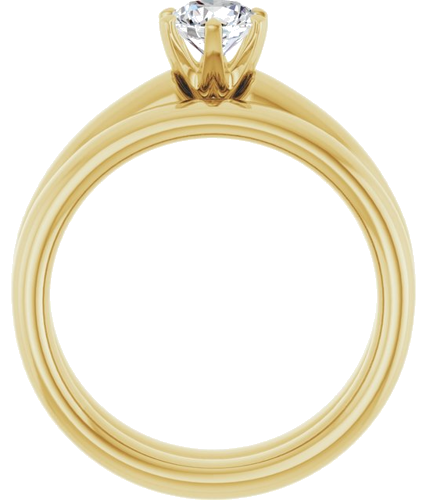 14K Yellow 5.2 mm Round Engagement Ring Mounting (7)