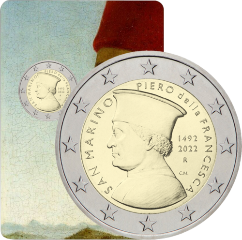 2022 San Marinas Piero della Francesca Монета от 2 евро (1)